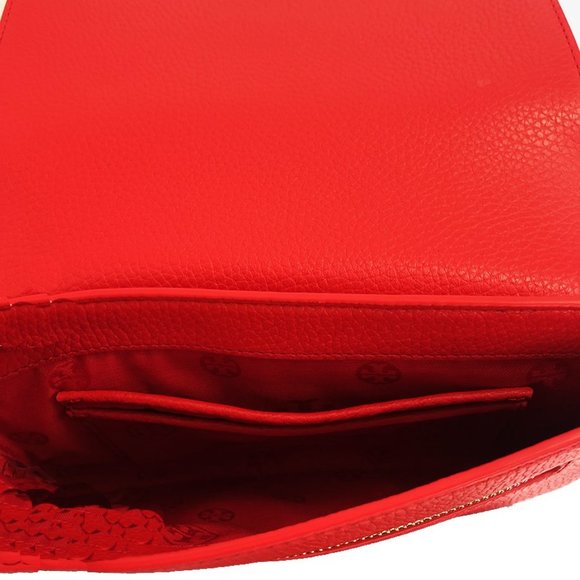 Tory Burch Thea Clutch in Brilliant Red - Picture 5 of 7